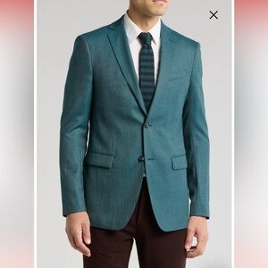 John Varvatos Herringbone Virgin Wool Sport Coat